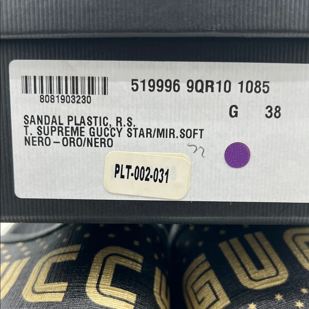 Gucci Black Slides with Gold Logo - Picture 4 of 4